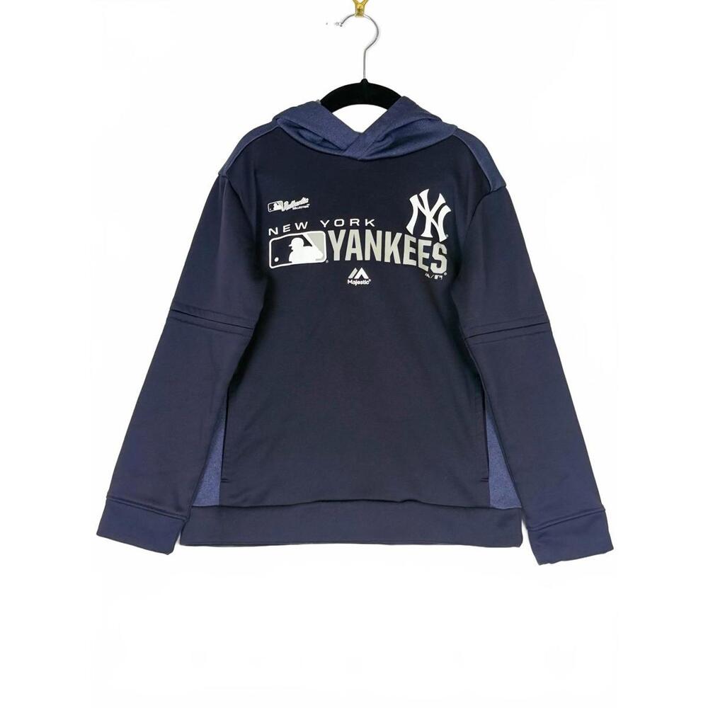 New York Yankees Navy Authentic Collection Team Pullover Hoodie Kids Large (7)